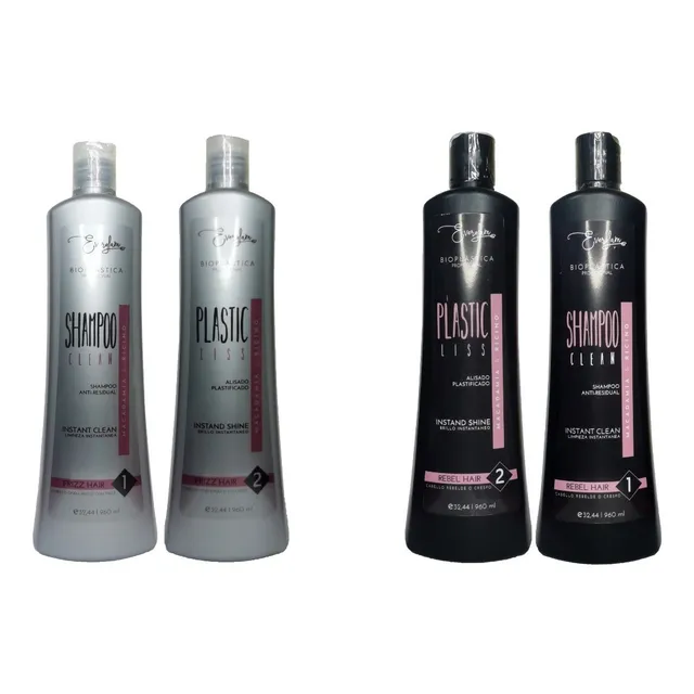 Alisado Plastificado 2 Pasos Cabello Ondulado O Rebelde960ml