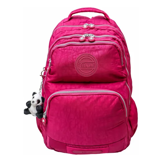 Mochila Para Notebook Escolar Universidade Reforçada Unissex Cor Rosa Desenho do tecido Liso