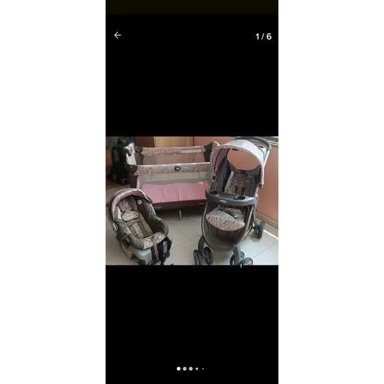 Combo De Corral Coche Y Portabebe Niña