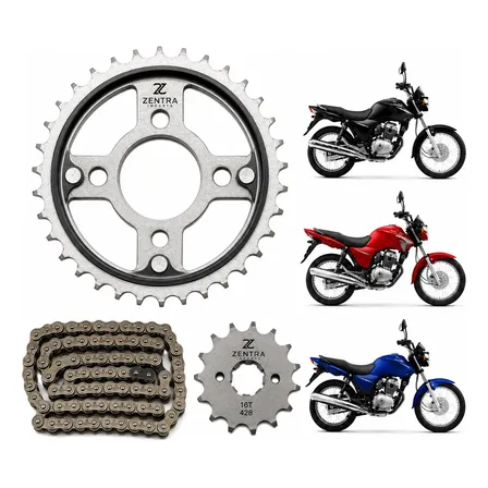 Relação Cg 150/160 Titan Fan Start Cargo Aço 1045 (kit)