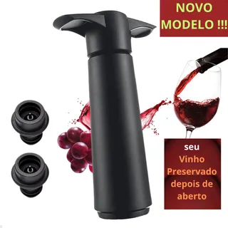 Kit Bomba A VĂĄcuo Para Vinho Com 2 Rolhas Tampa Garrafa Inox Kit Bomba A VĂĄcuo Para Vinho Com 2 Rolhas Tampa Garrafa Inox