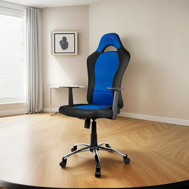 Silla Gamer Xtech Negra/azul Drakon Reclinable Y Ajustable