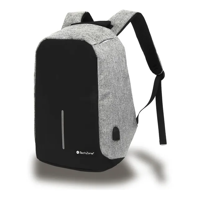 Mochila Antirrobo Techzone Puerto Usb Y Repelente Al Agua Color Gris