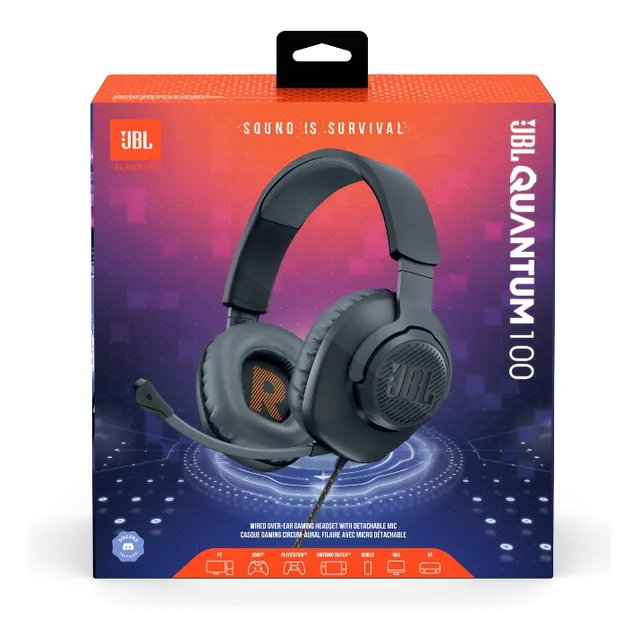 Audífonos Quantum 100 Con Microfono Gamer Negro Jbl Negro