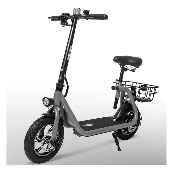 Patinete Eléctrico Para Adultos Plegable Con Asiento Y Cesta