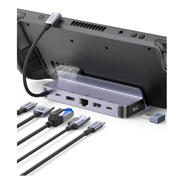 Ugreen USB Hub, Modelo Steam Deck, Negro