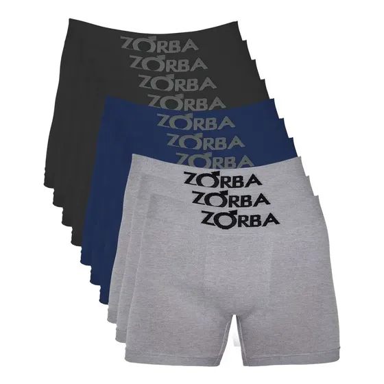 Kit Com 10 Cuecas Zorba Boxer Algodão Sem Costura 781