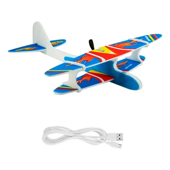 Avion Planeador Con Luz Y Motor Niños Juguete Carga Usb