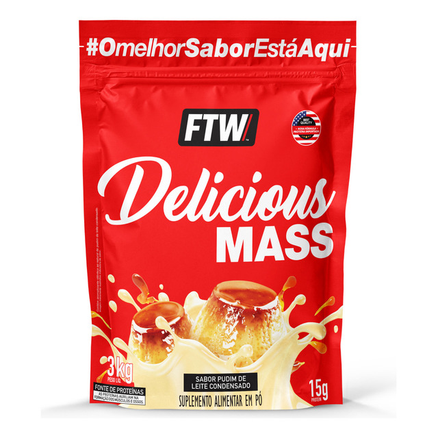 Delicious Mass Hipercalórico Refil 3kg Sabor Pudim De Leite Condensado - Ftw Delicious Mass Hipercalórico Refil 3kg Sabor Pudim De Leite Condensado - Ftw
