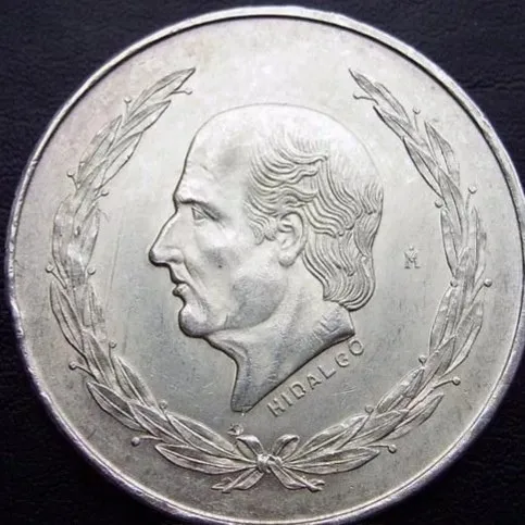 Moneda 5 Pesos Hidalgo Grande Plata Ley 0720