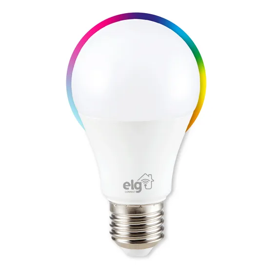 Lâmpada Inteligente de LED ELG SHLL100 10W Dimerizável, Compatível com WI-FI, Bluetooth, Comando de Voz, Soquete E26/E27, 16 Milhões de Cores RGB