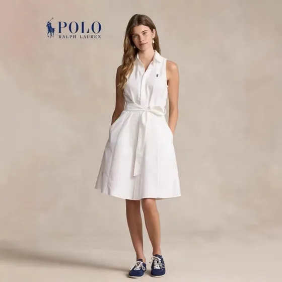 Vestido Ralph Lauren Bordado Con El Logotipo De Un Poni En L