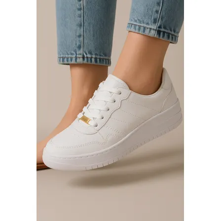 Tênis Branco Vizzano Feminino Casual  Airforce Confortavel