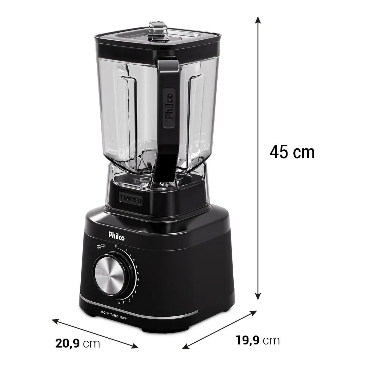 Liquidificador Philco 1500W 3,1L 12 Velocidades com 6 Lâminas PLQ15A Liquidificador Philco 1500W 3,1L 12 Velocidades com 6 Lâminas PLQ15A