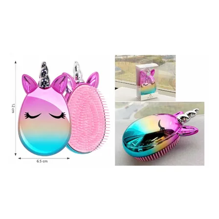 Cepillo Peine Antifrizz Anticaida Unicornio Para Niñas