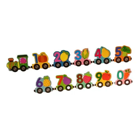 Tren De Madera De Números Iman Imantados Magneticos Arrastre