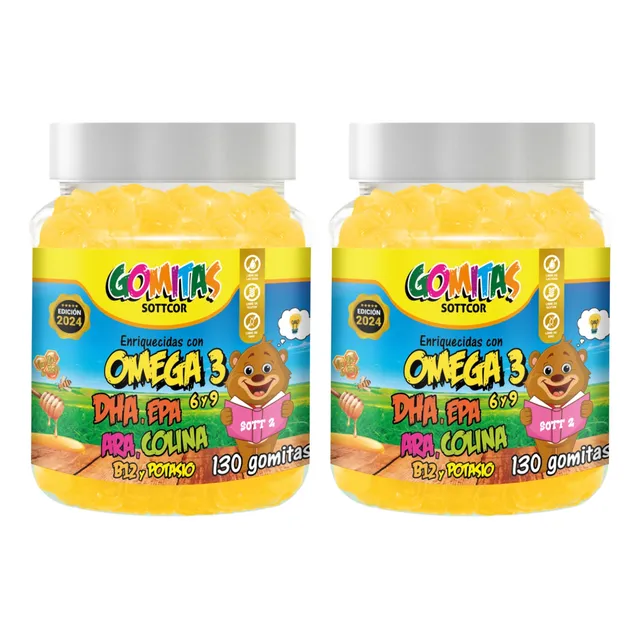 Omega Para Niños Gomitas Sottcor 100g Naranja X2