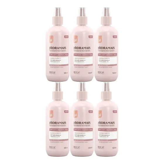 Emoliente Facial Anestésico 500ml Hidramais 6 Unidades