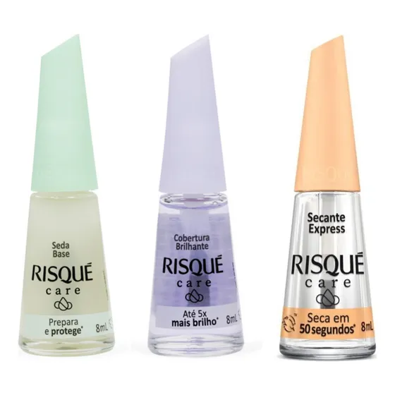 Kit Risque Technology Base + Extra Brilho + Óleo Secante