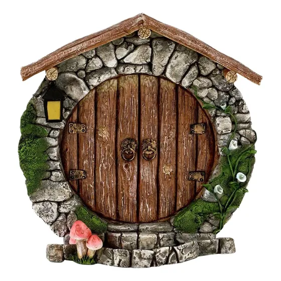Hada Miniatura Casa Puerta Pintada Mano Que Abren Al