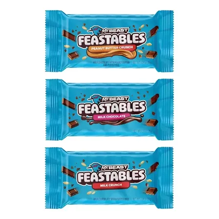 Kit 3x Feastables Chocolate Mrbeast 35g Sabores Importado