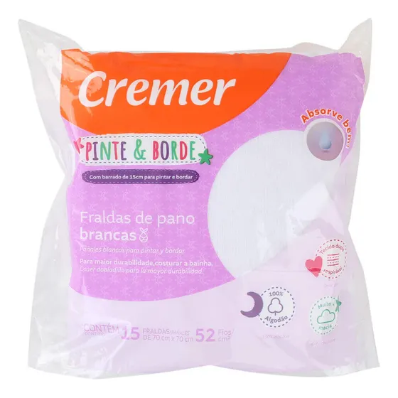 Kit Fralda Cremer Pinte E Borde - 15 Unidades
