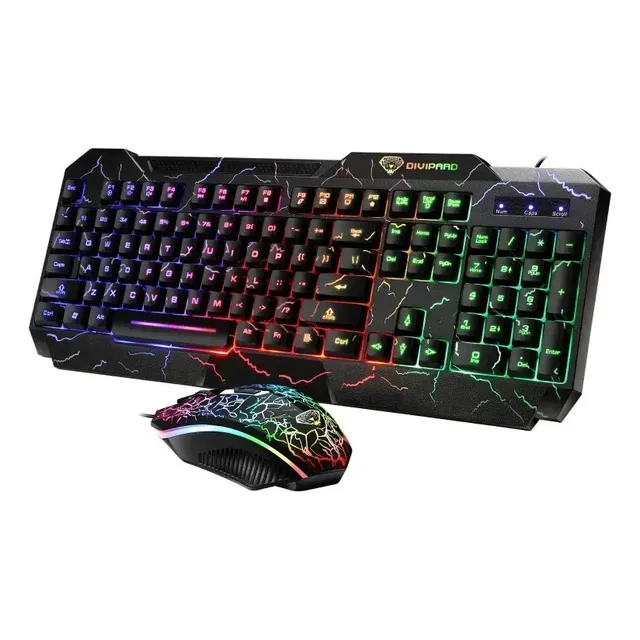 Kit De Teclado Y Mouse Oczu G21+membrana Negro Retroiluminad