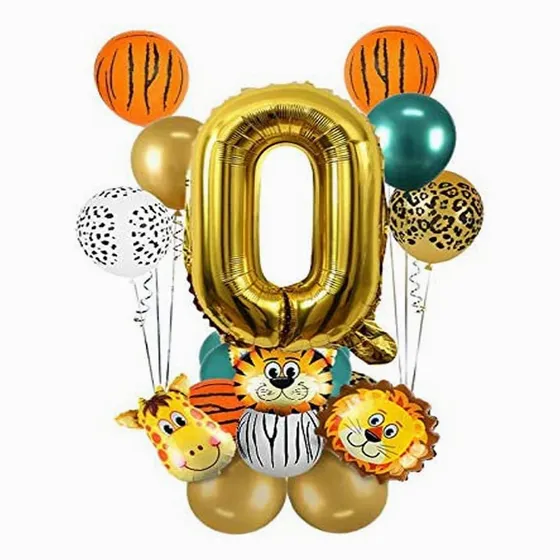 Set Globos Número Cumpleaños/ Animales De La Selva