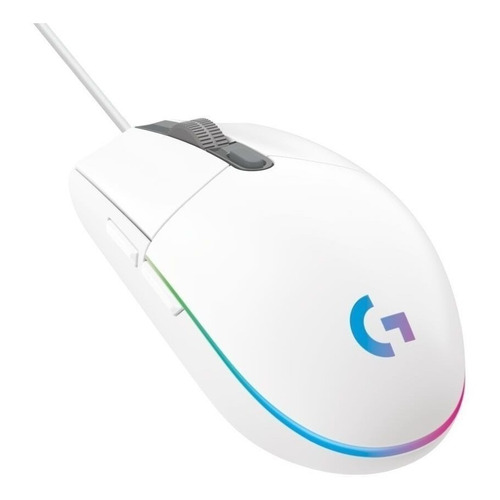 Mouse de juego Logitech  G Series Lightsync G203 blanco