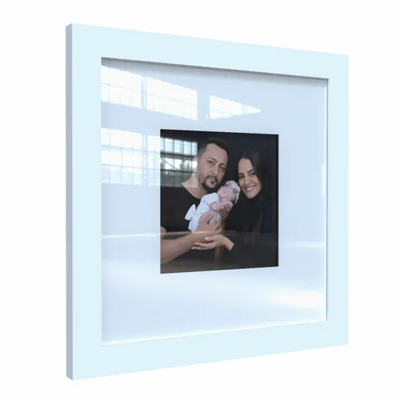 Porta Retrato Com Paspatur De Parede 10x10 Cm Area De Foto
