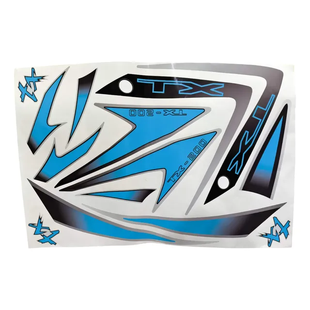 Kit Juego Calcomania Vinyl Rotulado Moto Tx 200 Azul