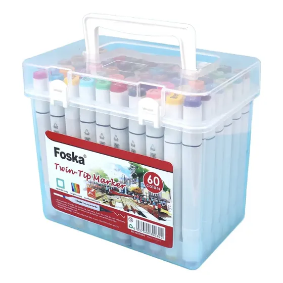 Marcadores  De Alcohol Foska X60 Pcs Doble Punta