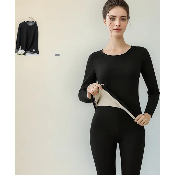 Pijamas Mujer Invierno Mantener Caliente Traje Lana 2pcs
