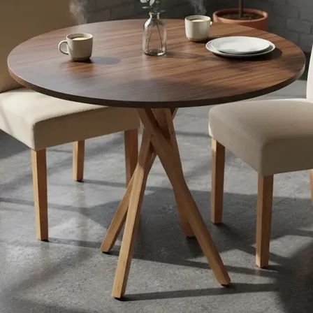Mesa Jantar Redonda G&d Madeira 80cm Industrial