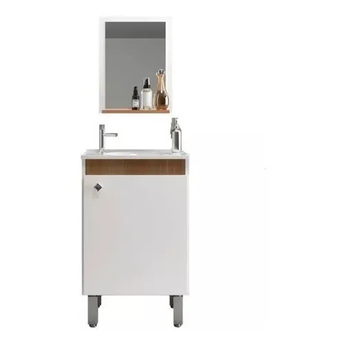 Mueble Baño - Aereo - Espejo - Con Patas Y Bacha Juego Baño