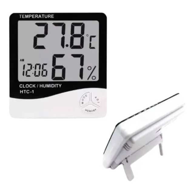 Term0metro Digital Htc1 Reloj Negro Humedad Alarma
