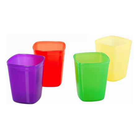 Kit 4 Copos Quechua Cor Verde-amarelo-vermelho-roxo Kit 4 Copos Quechua Cor Verde-amarelo-vermelho-roxo