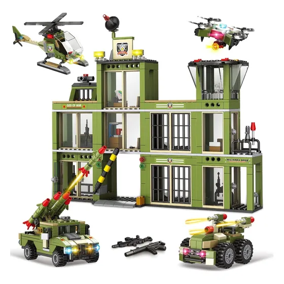 Juego De Bloques De Construcción Del Ejército Militar De La