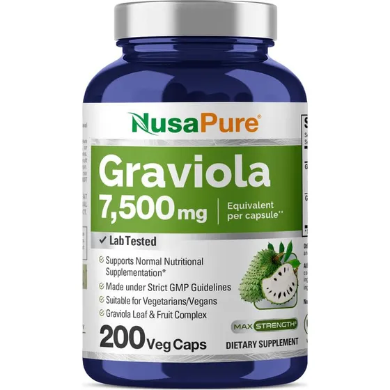 Suplemento Nusapure Graviola De 7.500 Mg, Equivalente A 200