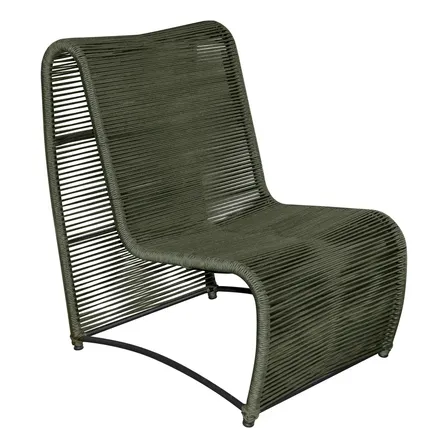 Poltrona Banco Cadeira Pufe Aluminio Corda Nautica Descanso Verde-escuro