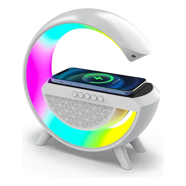 Lampara Veladora G Luz Rgb Parlante Cargador Despertador