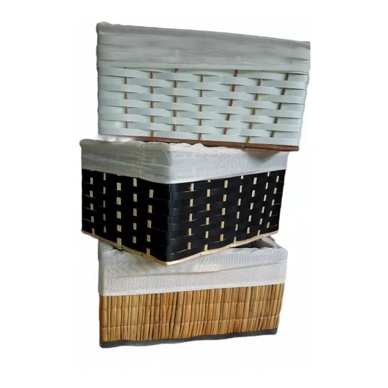 Cajones De Mimbre Y Suncho Con Funda.   Cajones Con Tela 