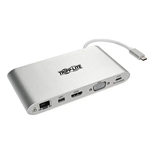 Tripp Lite Estación De Acoplamiento Usb 3.1 Gen 1 Usb-c Con Usb-a, Hdmi, Vga, Mdp, Gigabit Ethernet, Tarjeta De Memoria, 3.5 Mm Y Carga Usb-c Pd, Usb C, Usb Tipo C, Usb Tipo C (u442-dock1)
