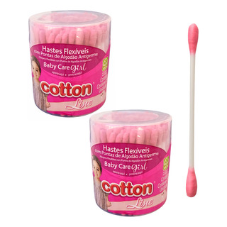 Cotonete Cotton Baby Girl Menina Rosa Kit Com 300 Un 2 Potes Cotonete Cotton Baby Girl Menina Rosa Kit Com 300 Un 2 Potes
