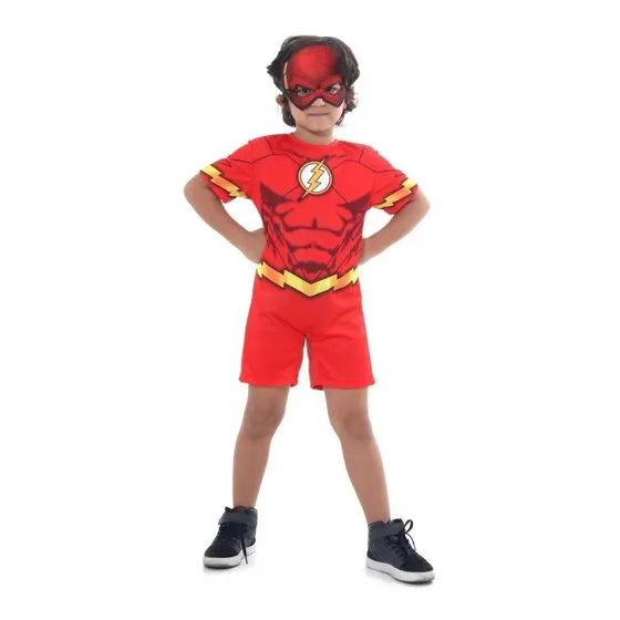 Fantasia Cosplay The Flash Infantil Curta Envio Rápido C/ Nf