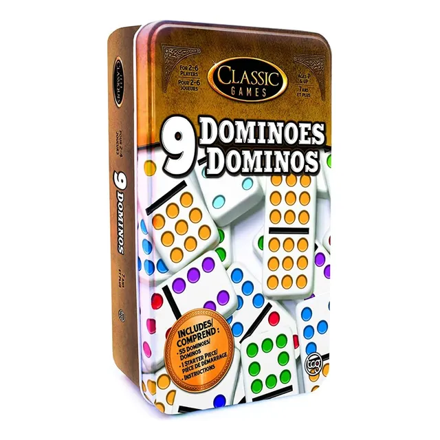 Juego Domino Dominoes  Doble 9 Lata Metal Cardinal Nuevo