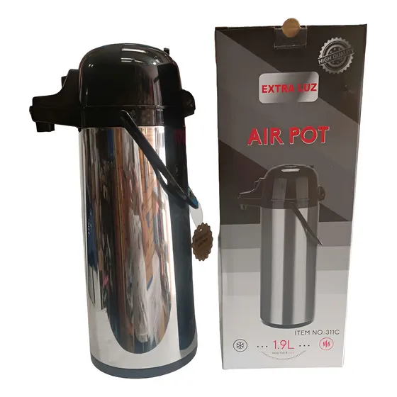 Termo De Cafe 1.9 Litros En Acero Inoxidable Vidrio Calidad