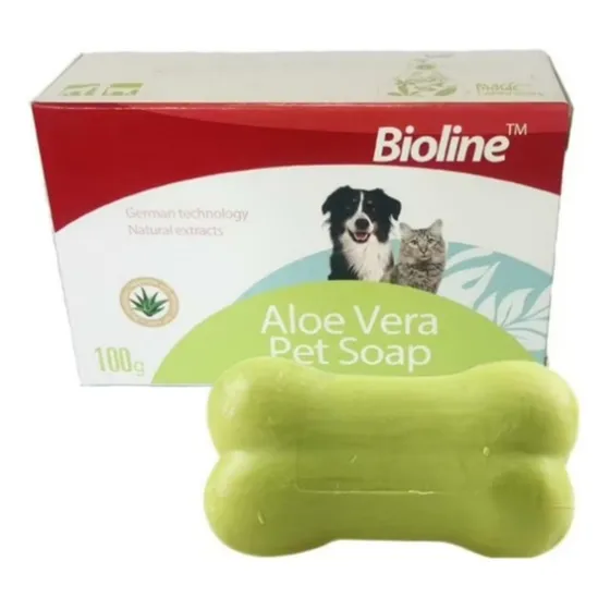 Bioline Jabón Para Perros Y Gatos Aloe Vera 100g