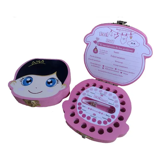 Cajitas Cofre Porta Dientes De Leche Lanugo Cordón Para Niña