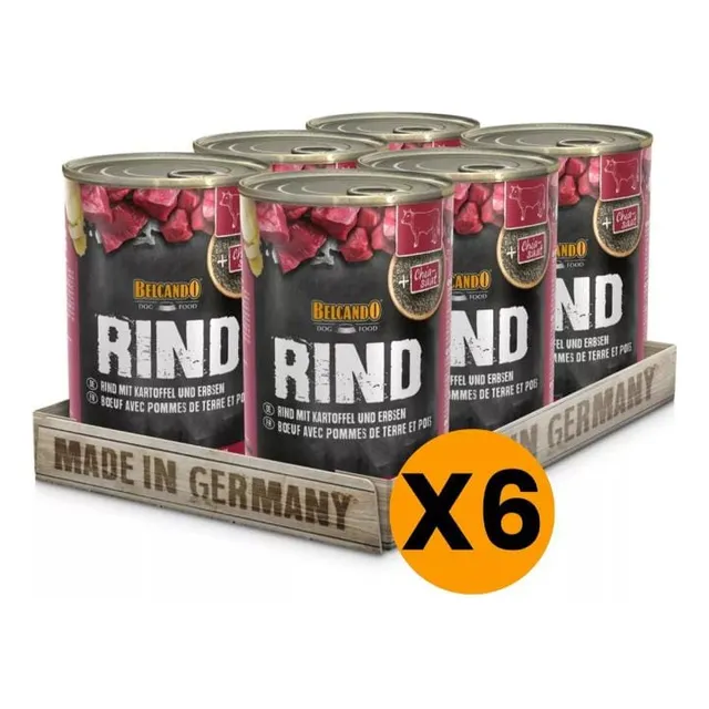 Pack 6 Latas Belcando Rind Ternera-patata-guisantes 800g C/u